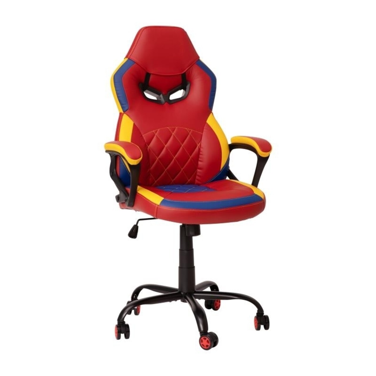 Flash Furniture Ergonomic Office Computer Chair - Adjustable Red &#x26; Yellow Designer Gaming Chair - 360? Swivel - Red Dual Wheel Casters